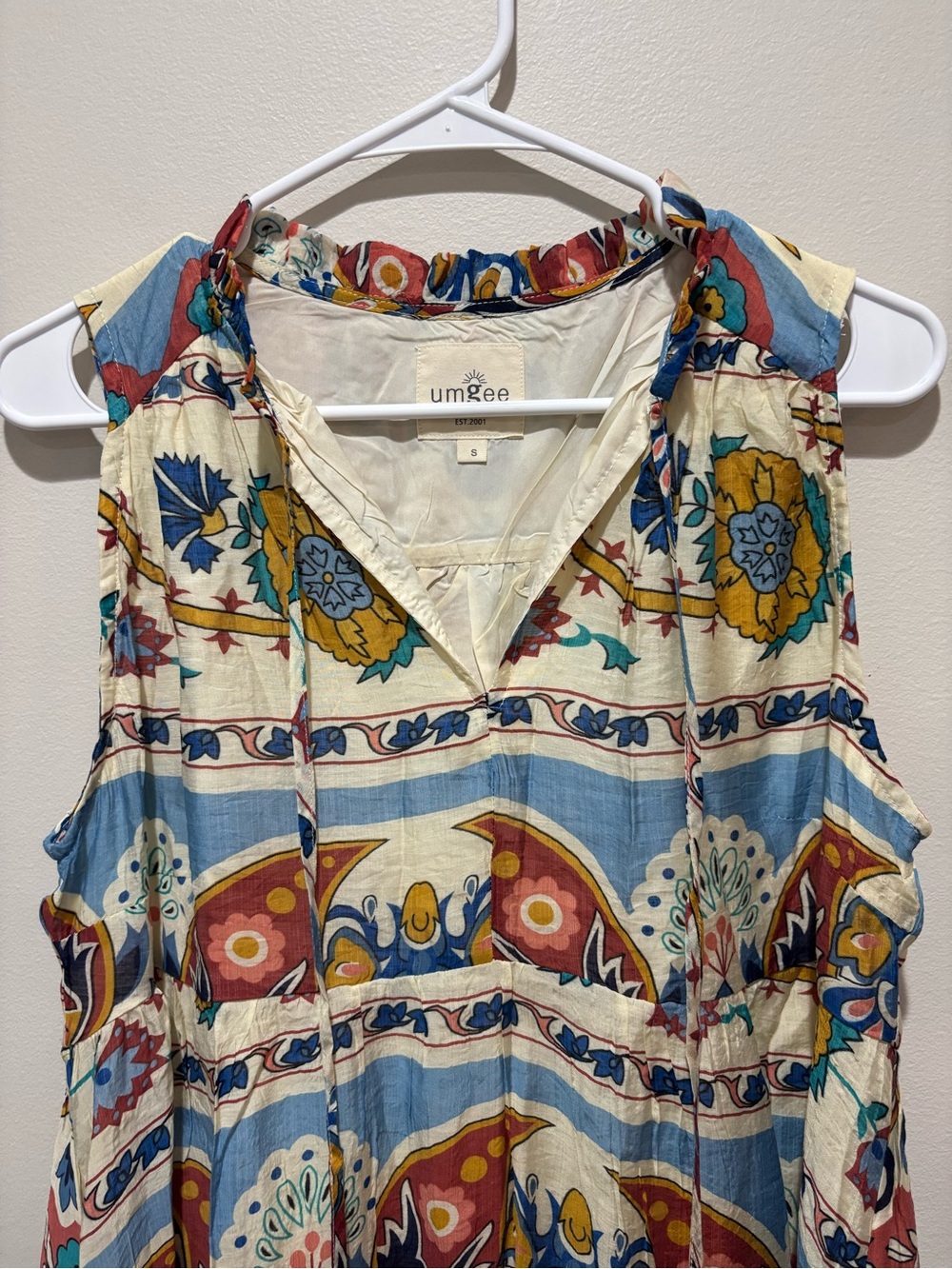 Umgee Colorful Paisley Midi Dress Boho Floral Romantic Enchanted Viscose Whimsy - Picture 9 of 14